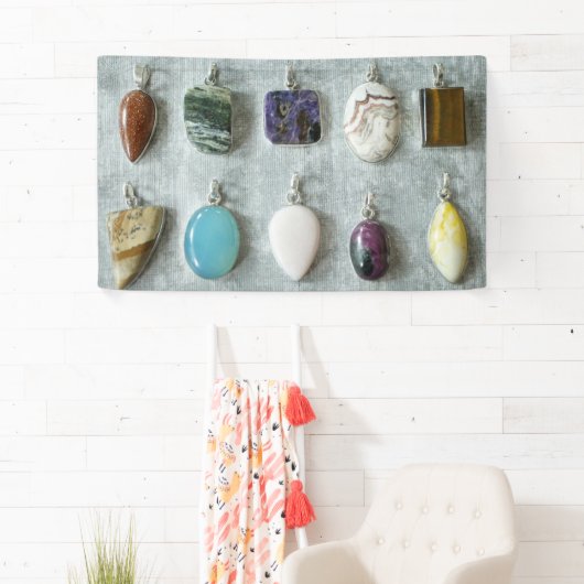 ストーンズと宝石ジュエリーチャームバナー 横断幕 (インサイチュ)