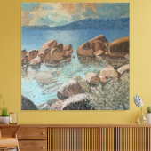 ストーンズの円タホ湖の印象派 キャンバスプリント (インサイチュ (リビング))