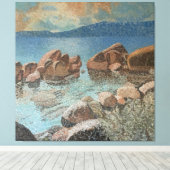 ストーンズの円タホ湖の印象派 キャンバスプリント (インサイチュ (ウッドフロア))