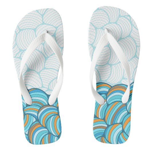 ストーンズカラフルlビーチとブルースカイlバカンス ビーチサンダル (フットベッド)