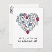 ストーンズ大切ハート私の花嫁の垂直 インビテーションポストカード (正面/裏面)