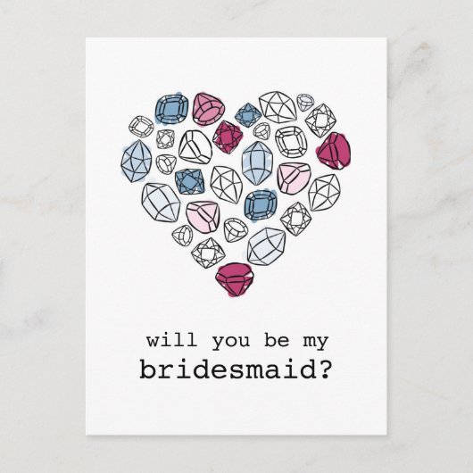 ストーンズ大切ハート私の花嫁の垂直 インビテーションポストカード (正面)