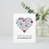 ストーンズ大切ハート私の花嫁の垂直 インビテーションポストカード (スタンド正面)