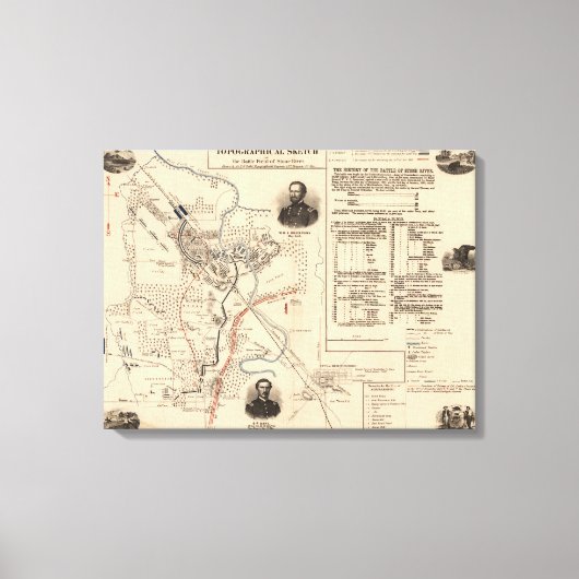 ストーンズ川の戦い – 南北戦争パノラマ2 キャンバスプリント (正面)