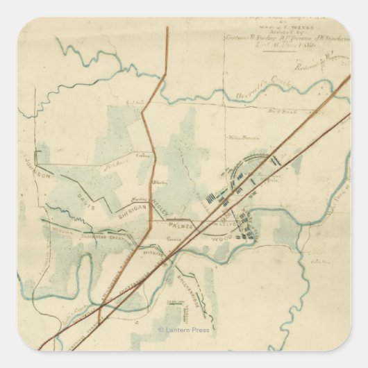 ストーンズ川の戦い – 南北戦争パノラマ スクエアシール (正面)