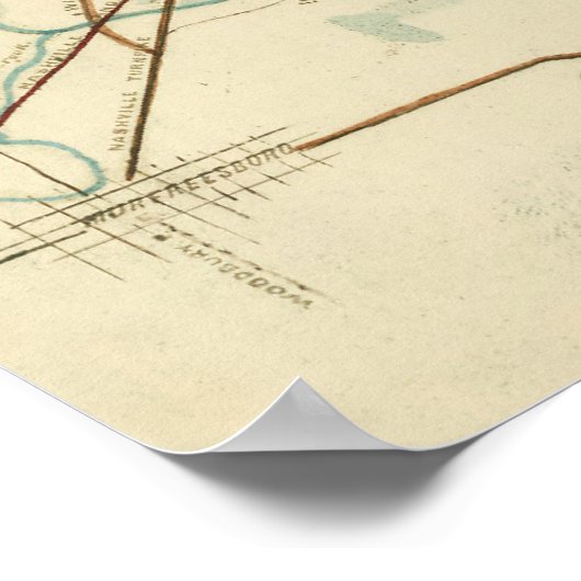 ストーンズ川の戦い – 南北戦争パノラマ ポスター (角)