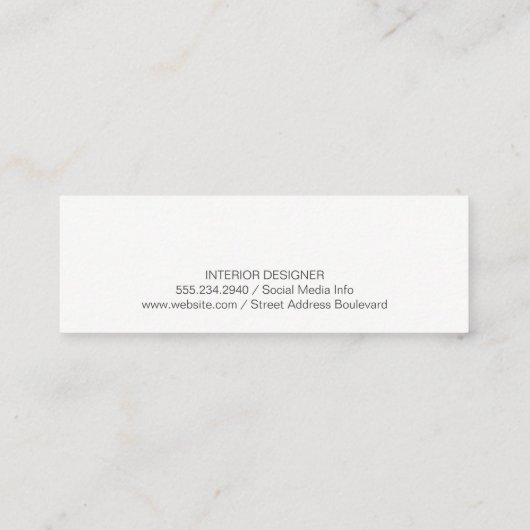 ストーンズ |インテリアデザイン |不動産実在代理業者 スキニー名刺 (裏面)