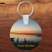 ストーンハーバーキーチェーンの夕日 キーホルダー (正面)