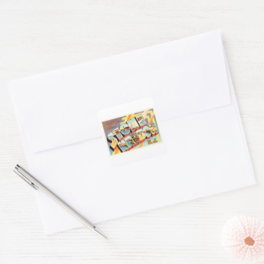 ストーンハーバーニュージャージーNJ旧ヴィンテージポストカード – スクエアシール (封筒)