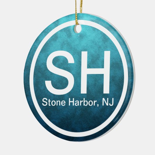 ストーンパーソナライズされたハーバーNJ SHビーチクリスマス セラミックオーナメント (左)
