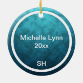 ストーンパーソナライズされたハーバーNJ SHビーチクリスマス セラミックオーナメント (裏面)