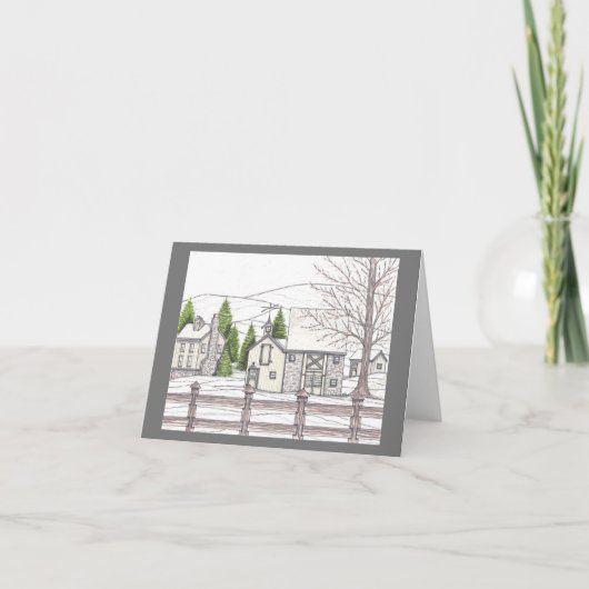 ストーンファームグレーノートカード サンキューカード (正面)