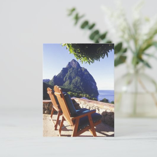 ストーンフィールドエステートヴィラからのグロスピトンのビュー ポストカード (スタンド正面)