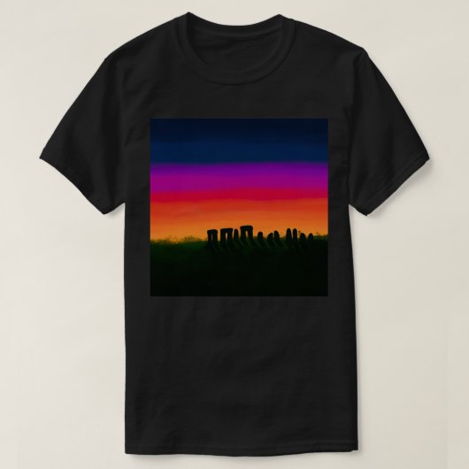 ストーンヘンジの夕日 Tシャツ (デザイン正面)