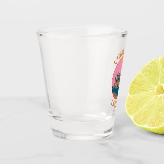 ストーンヘンジレトロ動揺してサークル ショットグラス (左)