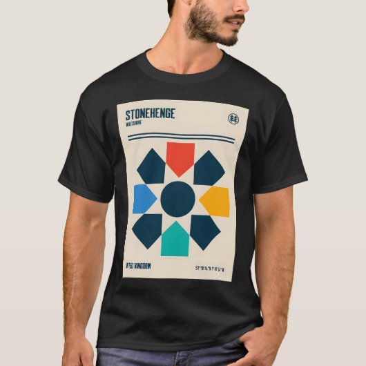 ストーンヘンジレトロ旅行芸術 Tシャツ (正面)