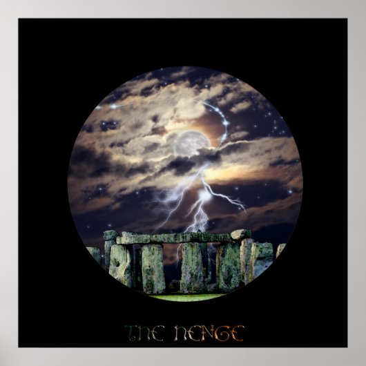 ストーンヘンジ神秘的なドルイド・アートMytho-ファンタジー ポスター (正面)