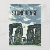 ストーンヘンジ記念碑イングランドレトロヴィンテージ旅行 ポストカード (正面)