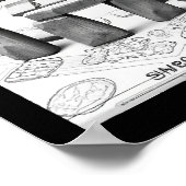 ストーンヘンジ青写真の古代巨石遺跡 ポスター (角)