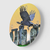 ストーンヘンジ青石の立っているイギリス ラージ壁時計 (傾斜)