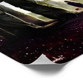 ストーンヘンジ・デジタル・アートの上の月明かり ポスター (角)