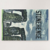 ストーンヘンジEngland retro vintage poster Postcard J ジグソーパズル (横)