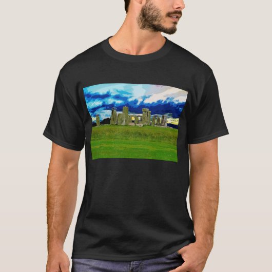 ストーンヘ疑問に思ンジイギリスの古代建築 Tシャツ (正面)