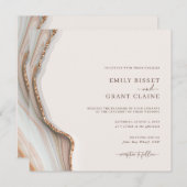 ストーンマーブルアガテスクエア結婚式招待状 招待状 (正面/裏面)