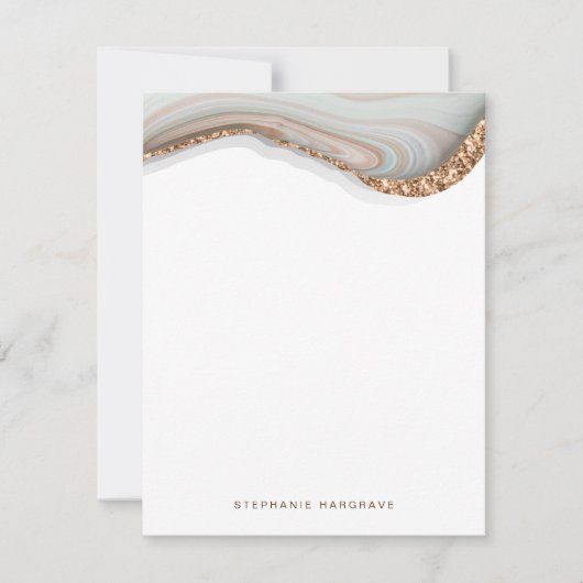 ストーンマーブルアゲテゲードグリッター ノートカード (正面)