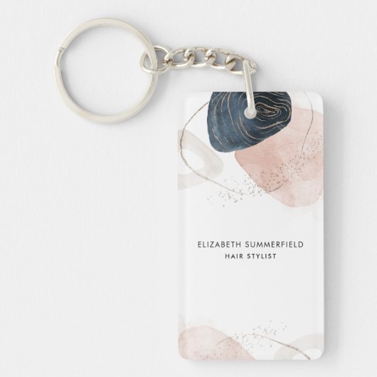 ストーンマーブルモダンビジネスカスタム キーホルダー (正面)
