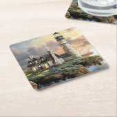 ストーンライトハウスファインアート スクエアペーパーコースター (アングル)