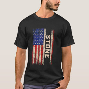 ストーン姓シャツストーン名米国国旗 Tシャツ