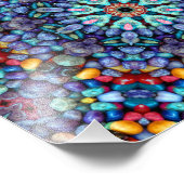 ストーン疑問に思ヴィンテージブルーフラクタル万華鏡のように千変万化するパターン フォトプリント (角)