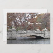 ストーン素朴ブリッジ写真 招待状 (正面)