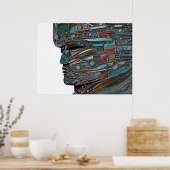 ストーン顔 ポスター (キッチン)