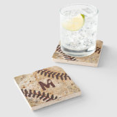 ストーン・ジャージー・ナンバーまたはモノグラム野球コースター ストーンコースター (横)