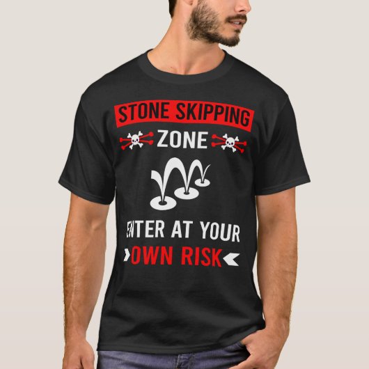 ストーン スキッピング ストーン 石 岩 飛ばし Tシャツ (正面)