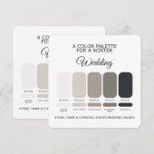 ストーン・タープ・チャコール 冬の結婚式 パレット カード (正面/裏面)