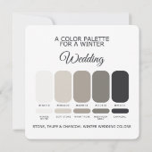 ストーン・タープ・チャコール 冬の結婚式 パレット カード (裏面)