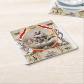 ストーン&マレーのサーカス、1870年頃。 スクエアペーパーコースター (アングル)