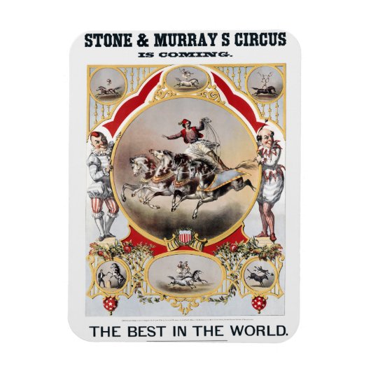 ストーン&マレーのサーカス、1870年頃。 マグネット (縦)