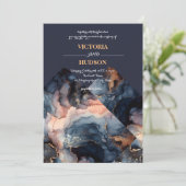 ストーン マーブル アゲート ウェディング 招待状 (スタンド正面)