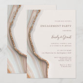 ストーン マーブル アゲート カップルのシャワー招待状 招待状 (正面/裏面)