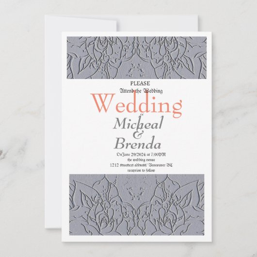 ストーン・ローズのモチーフ ウェディング・招待状 招待状 (正面)