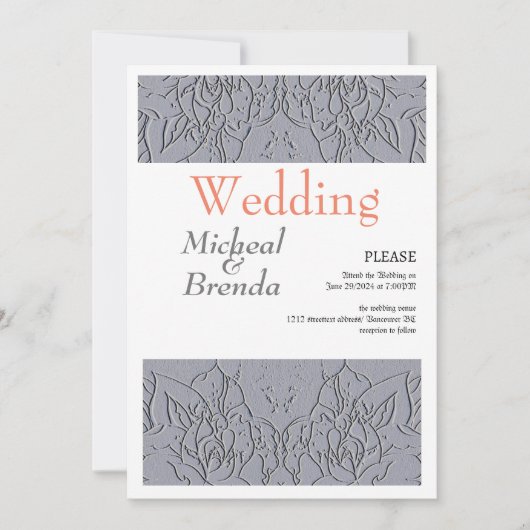 ストーン・ローズのモチーフ 招待状 (正面)