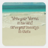 ストー感動的ン引用文で恵みを切り分ける スクエアシール (正面)