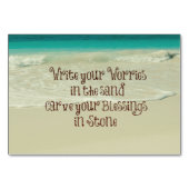 ストー感動的ン引用文で恵みを切り分ける テーブルナンバー (裏面)