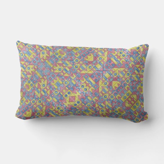 スドクワンミニマルモダンリストバウハウスジオメトリック ランバークッション (裏面)