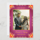 スド・デジ・インディアン・ヒンズー教ウェディング・ガネーシャ・ロゴ・チャクラ 招待状 (裏面)