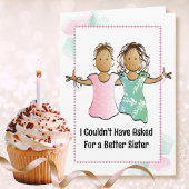 スナおもしろいーキーサッシー女性マンガシスター誕生日 カード